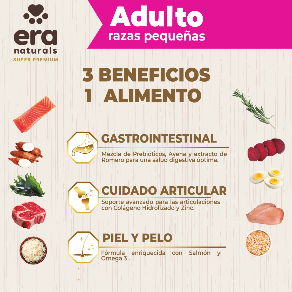 Era Naturals Adulto Raza Pequeña Alimento Super Premium