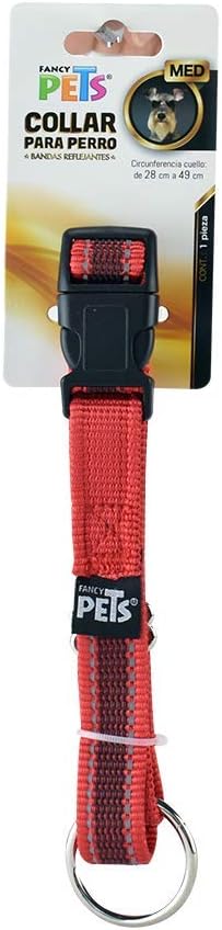 Collar Med C/Ultra Grip Y Bandas Reflejantes Rojo