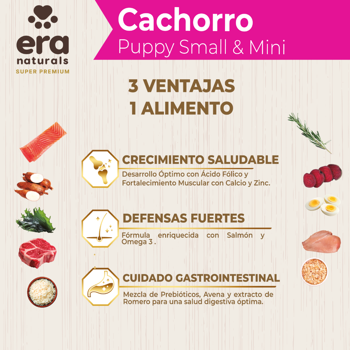 Era Naturals Cachorro Raza Pequeña Alimento Super Premium