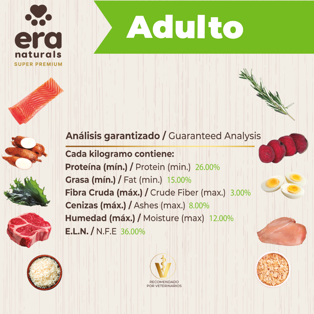 Era Naturals Adulto Raza Mediana y Grande Alimento Super Premium