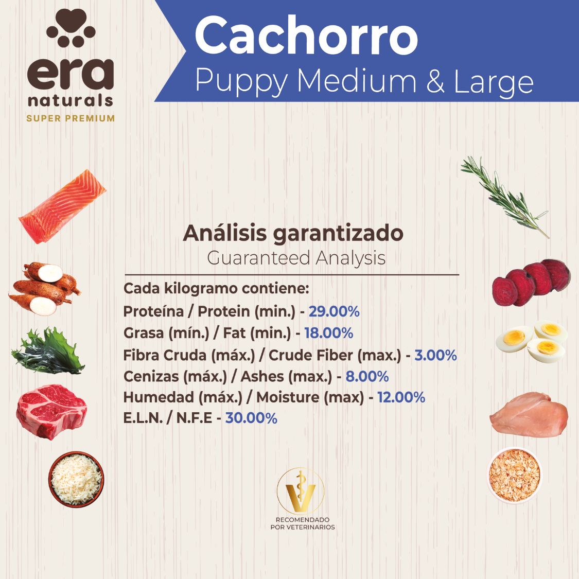 Era Naturals Cachorro Raza Mediana y Grande Alimento Super Premium