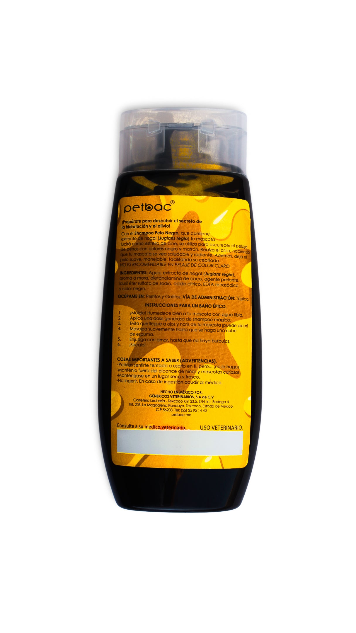 Shampoo Cuidado Especial Pelaje Negro 400 Ml - Petbac